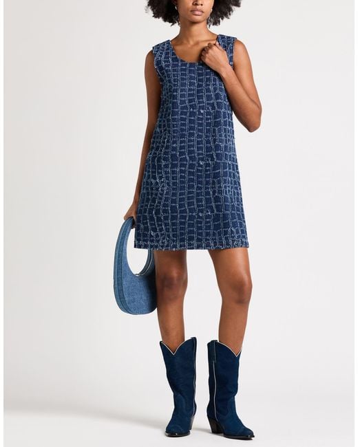 MSGM Blue Mini Dress Cotton