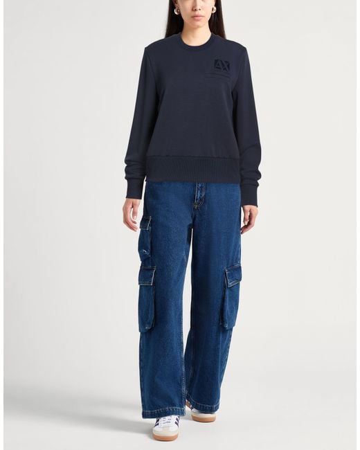 ARMANI EXCHANGE Blue Midnight Sweatshirt Polyamide, Viscose, Elastane