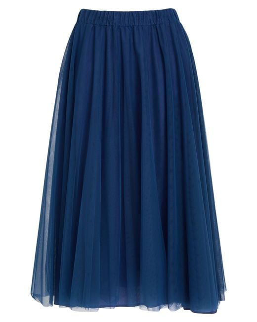 .., merci italia Blue Midi Skirt Polyamide