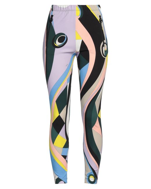 Emilio Pucci Blue Leggings Viscose, Elastane