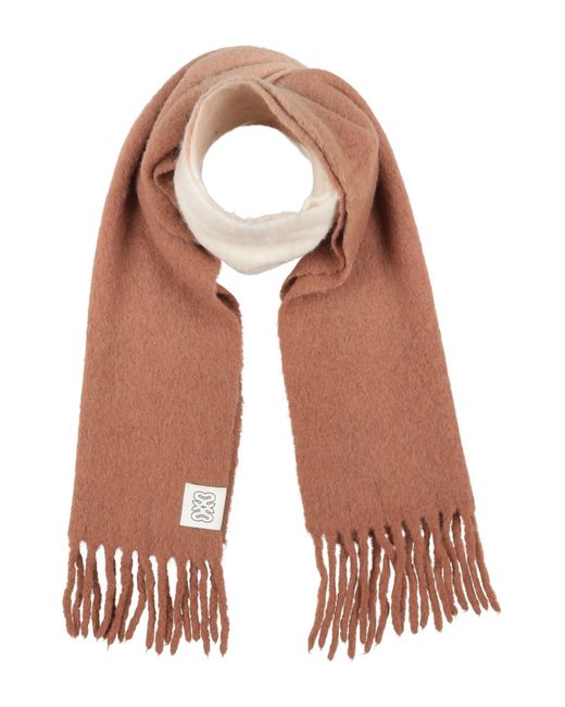 Sandro Natural Camel Scarf Alpaca Wool, Polyamide