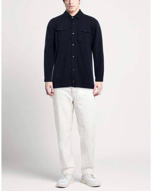 Piacenza Cashmere Blue Shirt Cashmere for men