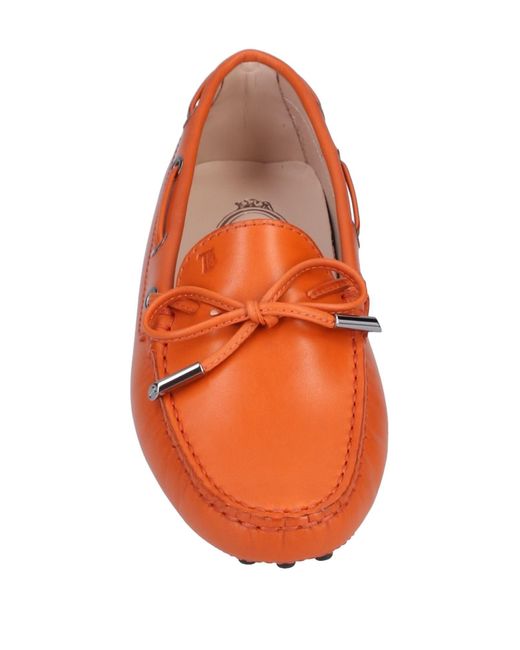 Tod's Leather Loafer in Orange Lyst
