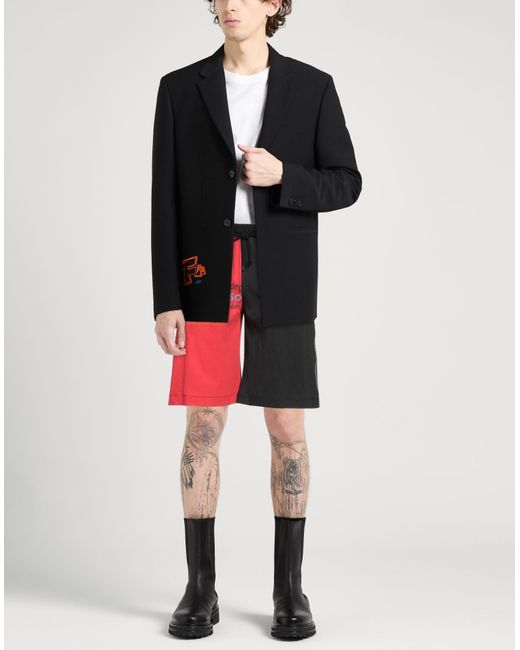 MARINE SERRE Red Shorts & Bermuda Shorts Cotton, Recycled Polyamide, Recycled Elastane for men