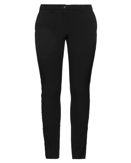 Philipp Plein Black Pants Polyester, Elastane