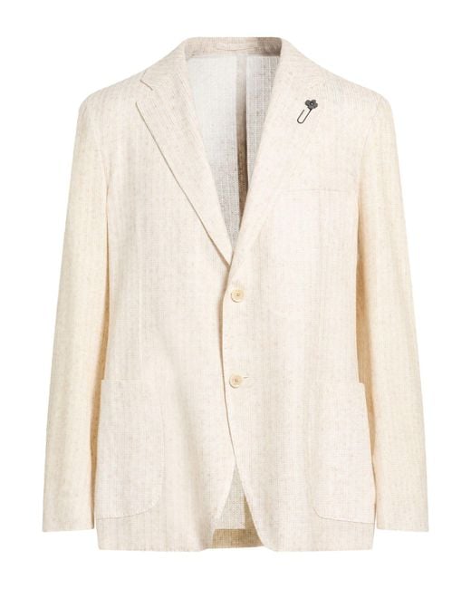 Lardini Natural Ivory Blazer Lyocell, Linen for men