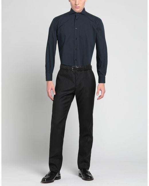 Mazzarelli Blue Midnight Shirt Cotton, Polyamide, Elastane for men
