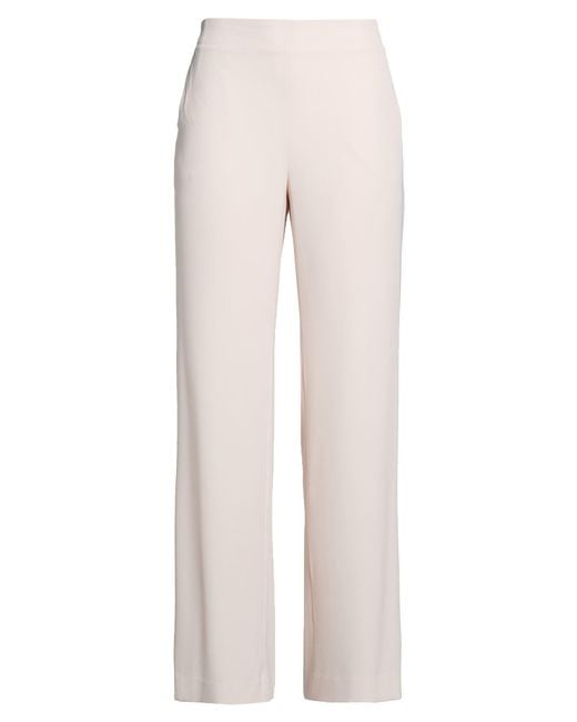 Via Masini 80 White Pants Polyester, Elastane