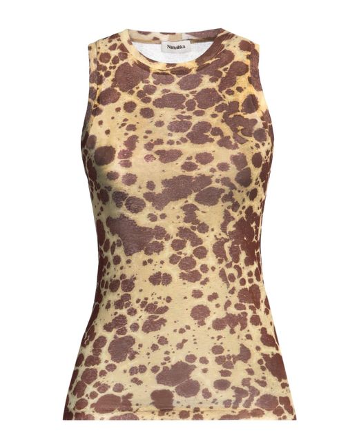 Nanushka Brown Marigold Tank Top Recycled Polyester