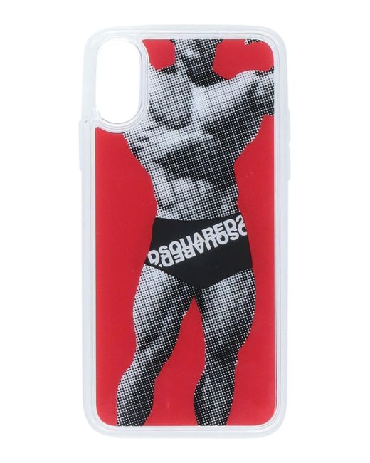 DSquared² Red Covers & Cases Thermoplastic Polyurethane, Polycarbonate, Water for men