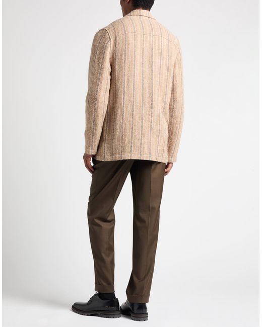 Lardini Brown Camel Blazer Linen, Wool, Alpaca Wool, Polyamide for men