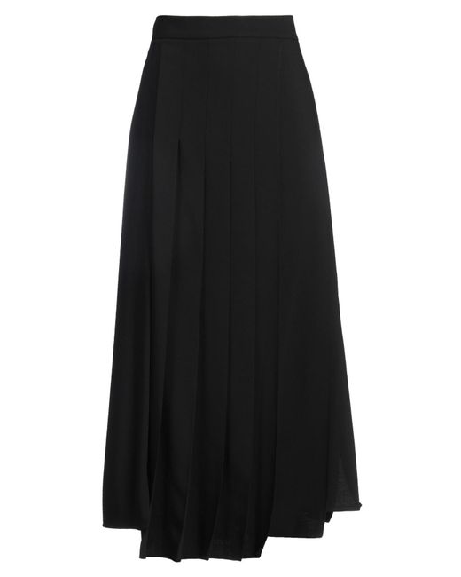 Brunello Cucinelli Black Midi Skirt Virgin Wool, Elastane