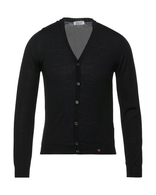 Heritage Wool Cardigan in Black for Men | Lyst