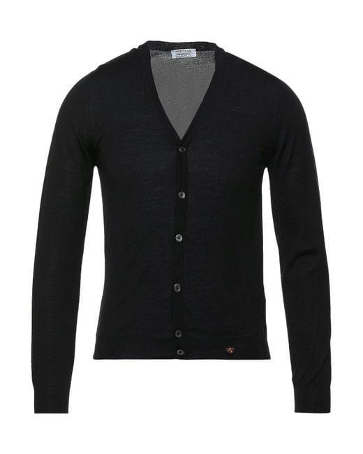 Heritage Wool Cardigan in Black for Men Lyst