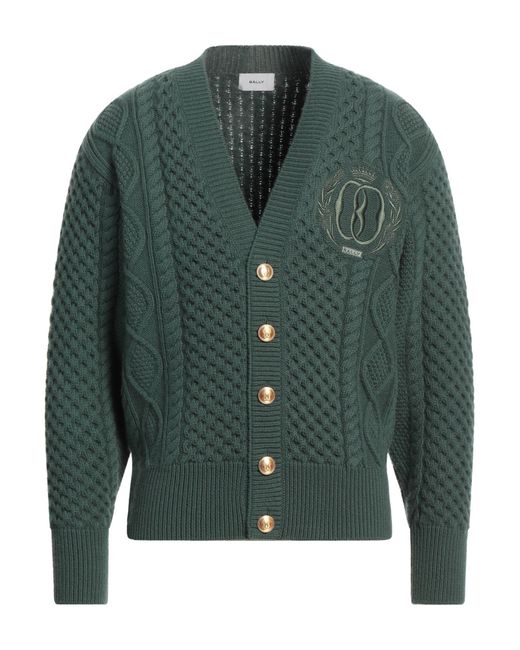 Bally Green Cardigan Merino Wool for men