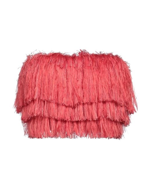Elisabetta Franchi Red Top Polyamide, Elastane, Acetate, Polyester, Linen