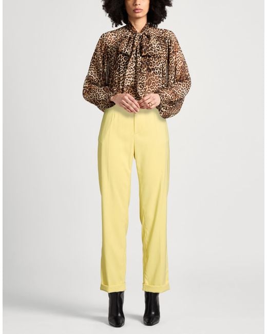 DSquared² Yellow Pants Polyester, Elastane