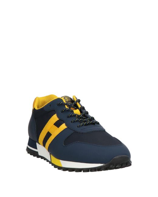 Hogan Blue Sneakers Leather, Textile Fibers for men