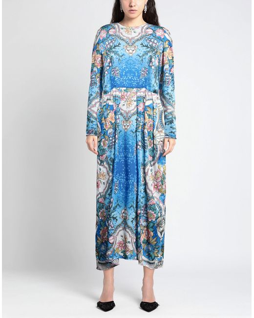 Io Couture Blue Azure Maxi Dress Polyester