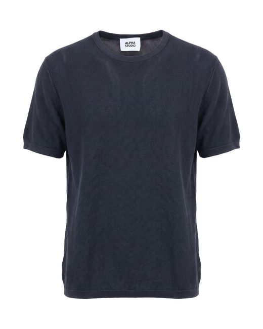 Alpha Studio Blue T-Shirt Hemp for men