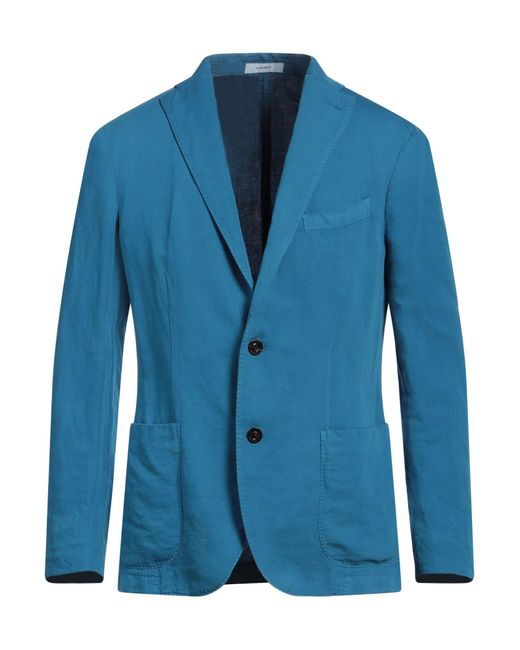Boglioli Blue Blazer Cotton, Linen for men