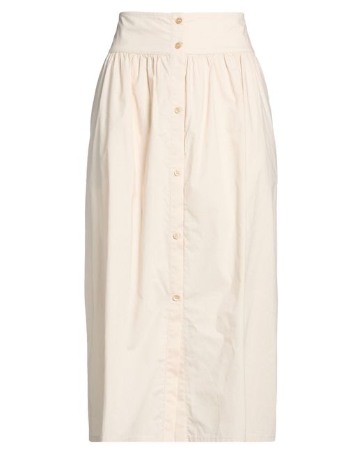 Woolrich Natural Cream Midi Skirt Cotton