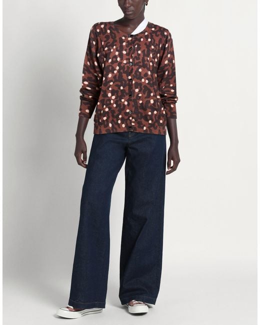 Xandres Brown Cardigan Cotton, Cashmere