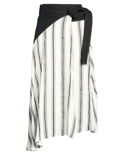 Wales Bonner Black Midi Skirt Linen, Silk