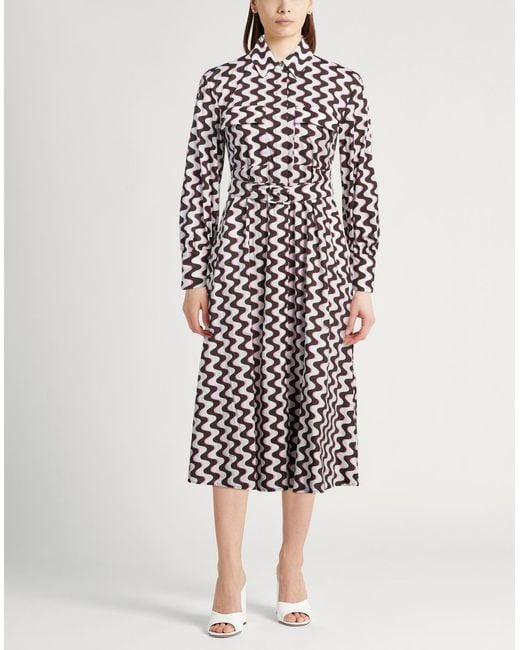Marella White Midi Dress Cotton, Elastane
