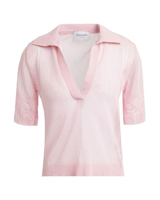 ERMANNO FIRENZE Pink Sweater Cotton, Polyester, Polyamide