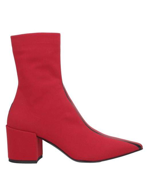 Elena Iachi Red Ankle Boots