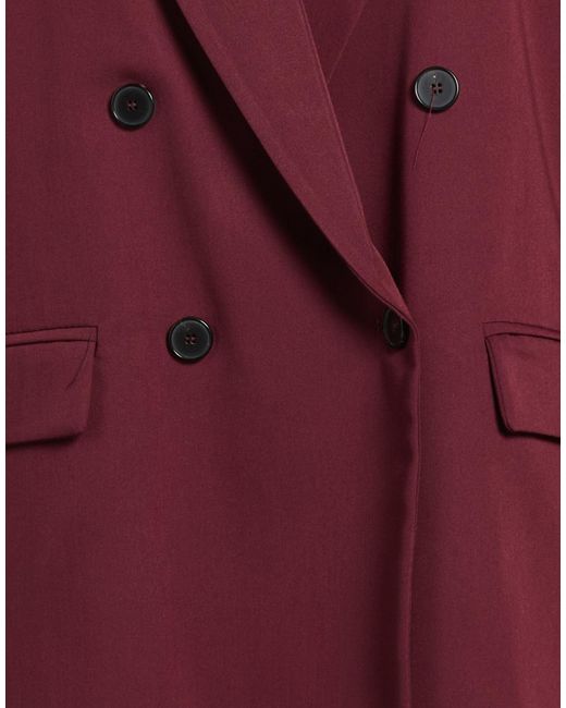 ViCOLO Purple Burgundy Blazer Polyester, Viscose, Elastane