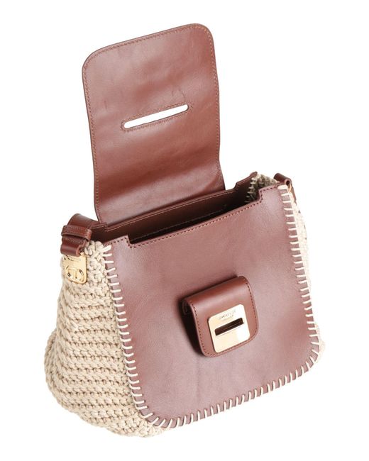 Twinset Brown Chocolate Cross-Body Bag Cotton, Cow Leather