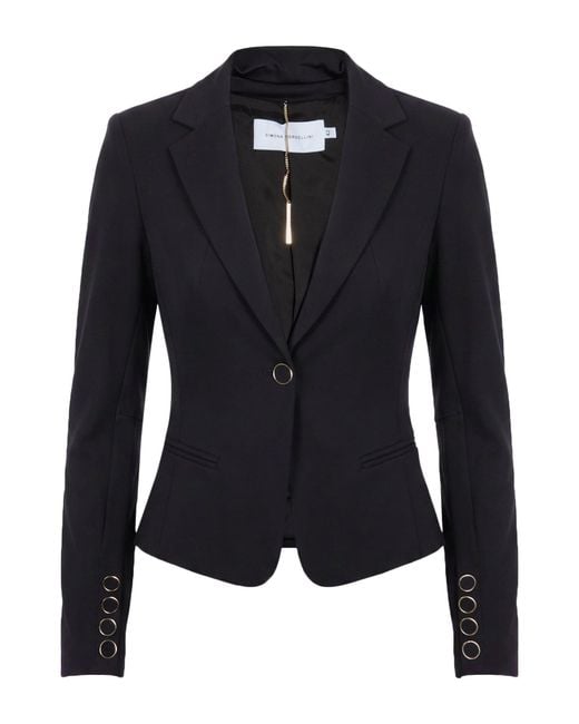 SIMONA CORSELLINI Blue Blazer Polyester, Elastane