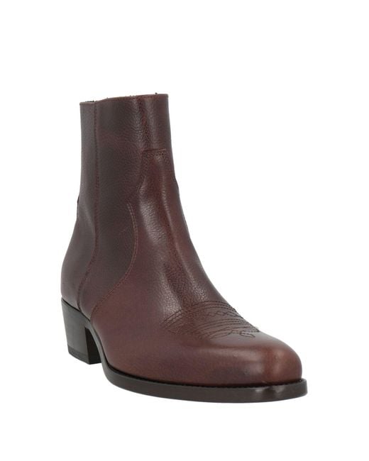 MICH SIMON Brown Dark Ankle Boots Calfskin for men