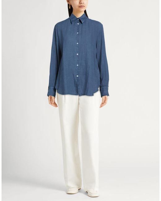 Massimo Alba Blue Shirt Linen