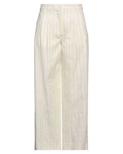 A.L.C. White Ivory Pants Viscose, Polyester, Elastane