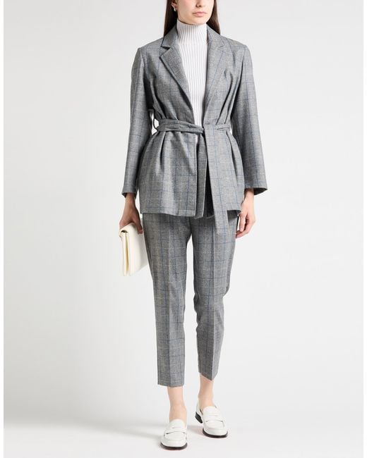 Shirtaporter Gray Suit Wool, Polyamide