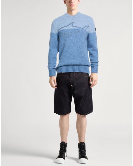 Paul & Shark Blue Slate Sweater Virgin Wool, Nylon for men