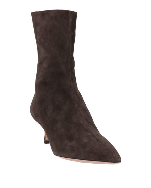 Aquazzura Brown Chocolate Ankle Boots Leather