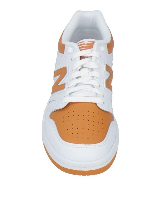 New Balance White Camel Sneakers Leather for men