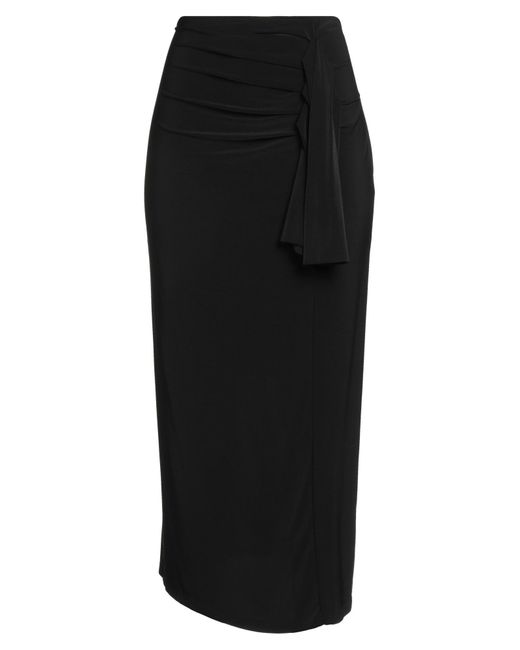 Haveone Black Midi Skirt Polyester, Elastane