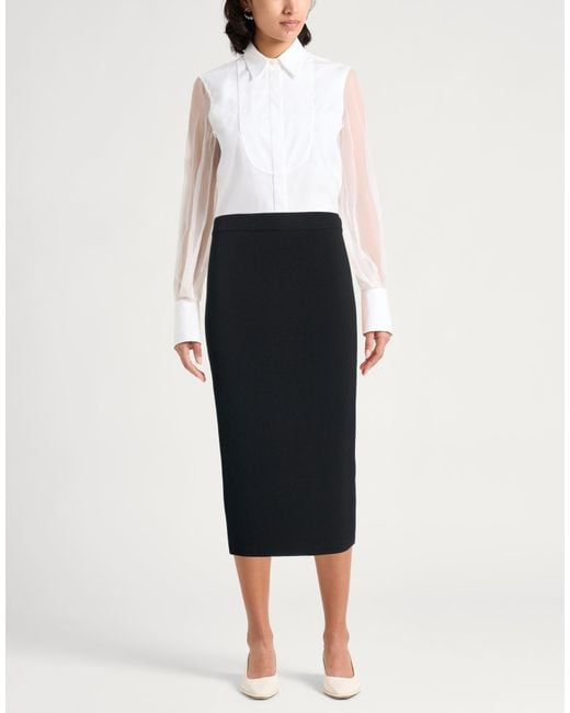 Max Mara Black Midi Skirt Viscose, Polyamide