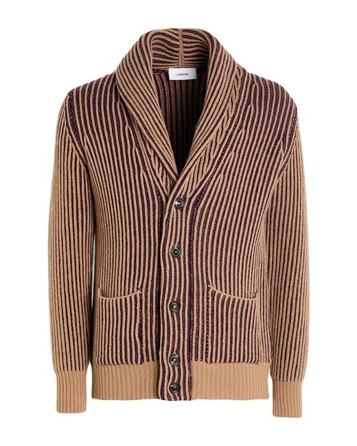 Lardini Brown Cardigan Wool, Cashmere for men