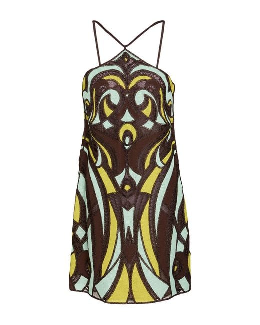 Emilio Pucci White Light Mini Dress Viscose, Cotton, Polyester, Nylon
