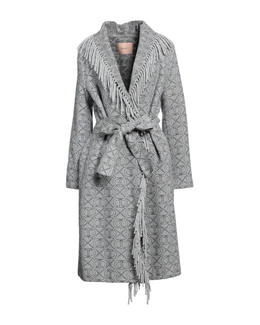 Twinset Gray Jacke, Mantel & Trenchcoat
