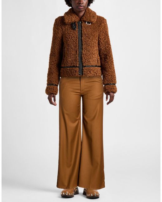 Dondup Brown Camel Pants Virgin Wool, Elastane