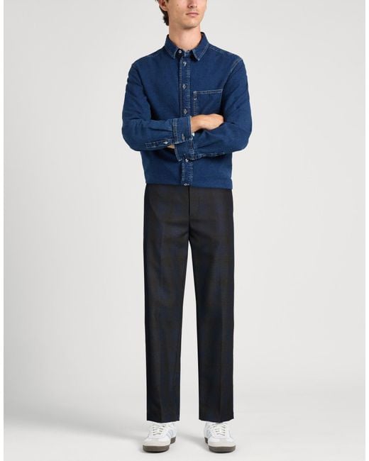 Dondup Blue Midnight Pants Virgin Wool for men