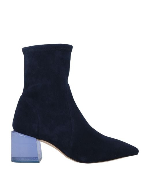 Stuart Weitzman Blue Midnight Ankle Boots Leather