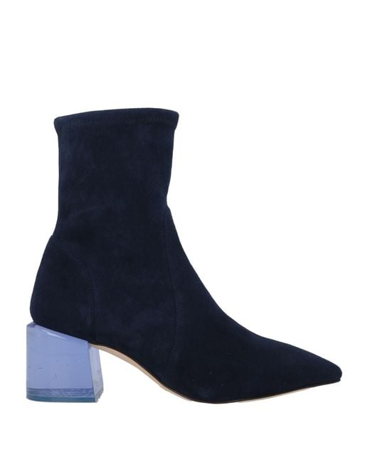 Stuart Weitzman Blue Midnight Ankle Boots Leather